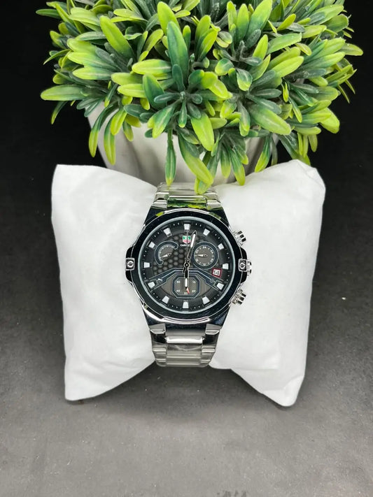Carrera Chronograph Quartz Watch – Black Textured Dial AXIOM