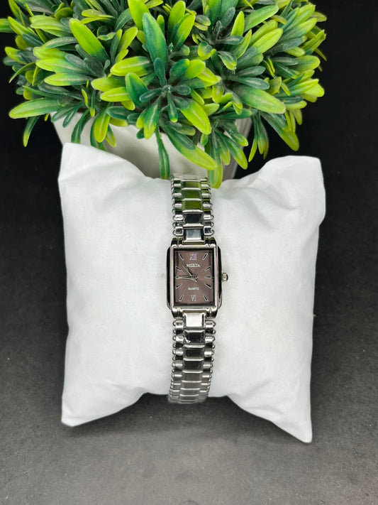 MSETA Women's Elegance Rectangular Quartz Watch – Brown Dial AXIOM