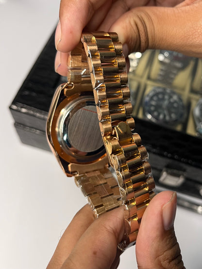 Rolex Day-Date Men's Watch – Brown Dial with Rose Gold Bracelet