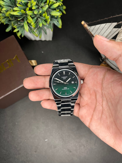 Tissot PRX Semi-Automatic Watch – Green Waffle Dial | Stainless Steel Bracelet AXIOM