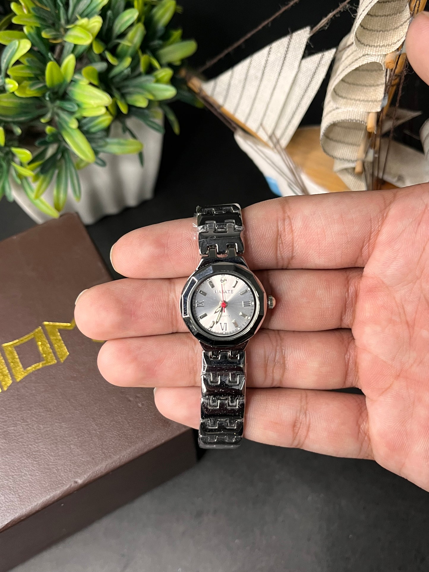MASATE Women's Silver Watch – Roman Dial AXIOM