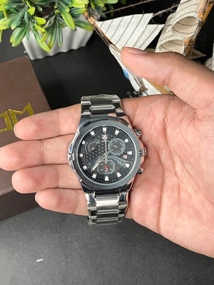 Carrera Chronograph Quartz Watch –  Blue Textured Dial AXIOM