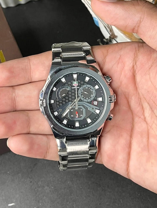 Carrera Chronograph Quartz Watch –  Blue Textured Dial AXIOM