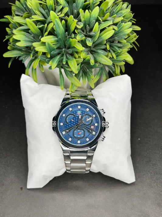Carrera Chronograph Quartz Watch –  Blue Textured Dial AXIOM