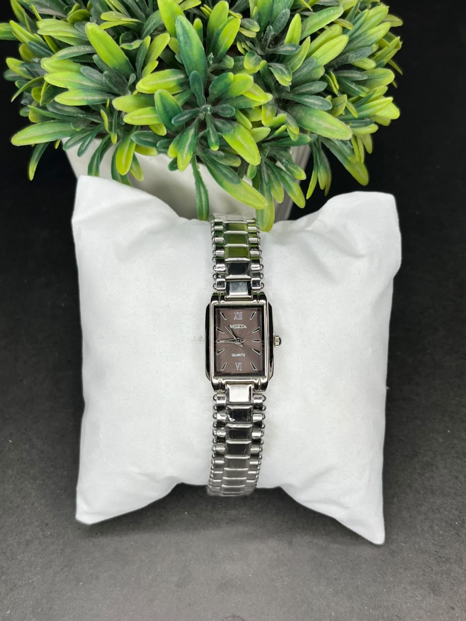 MSETA Women's Elegance Rectangular Quartz Watch – Brown Dial AXIOM