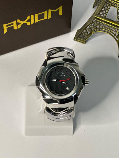 Oakley Blade Men's Quartz Watch – Black Textured Dial Stainless Steel Bracelet